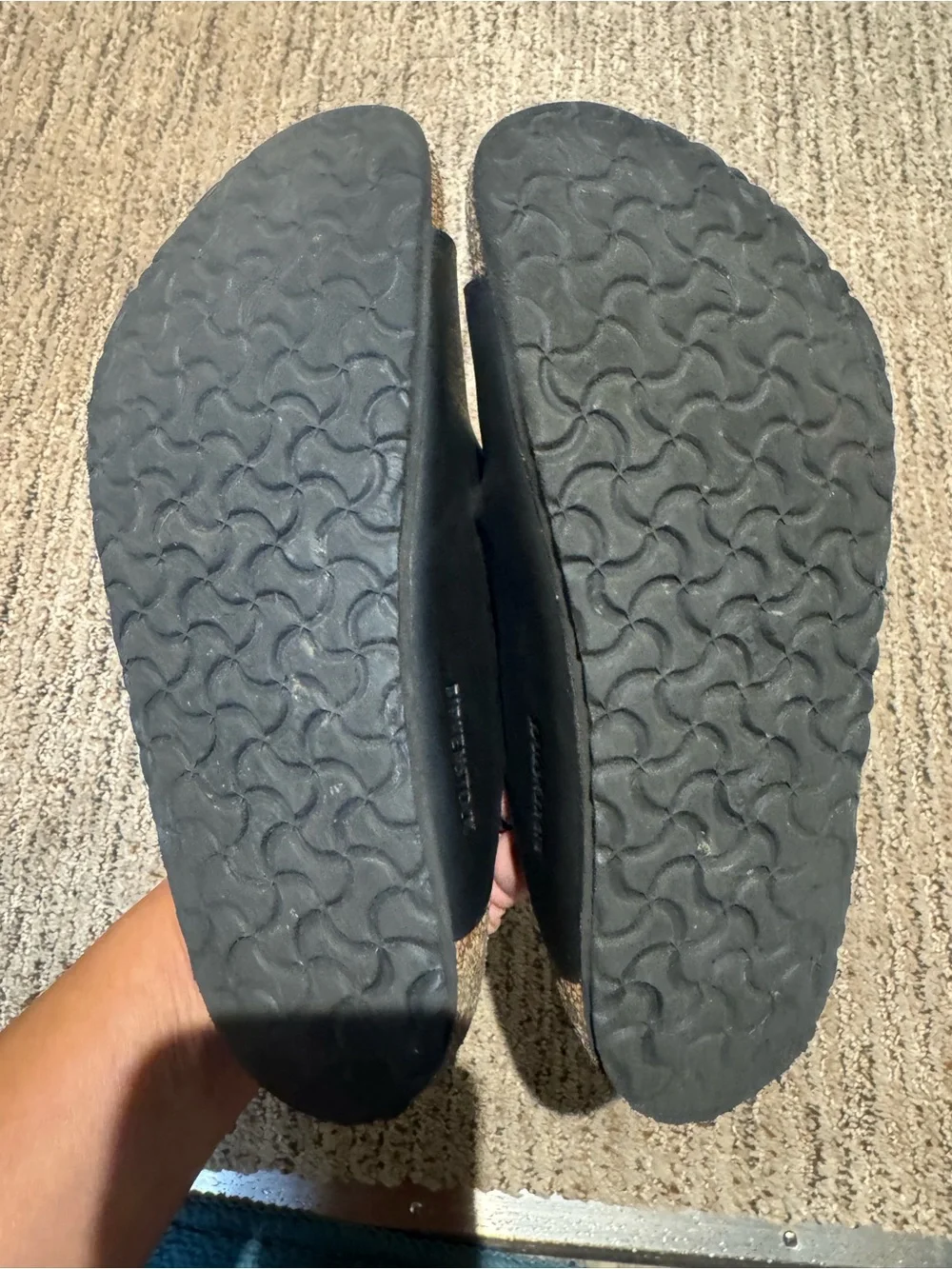 Birkenstock Kids Black Double-Strap Slide Sandals with Flower Buckles